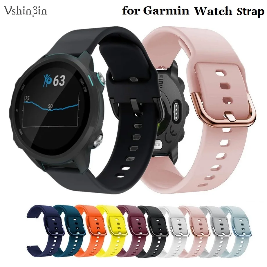 

50 шт., ремешок для наручных смарт-часов Garmin шнур 2 Plus SQ2 Vivoactive 4 Forerunner 745 245 955 255, силиконовый ремешок для часов 20 мм 22 мм