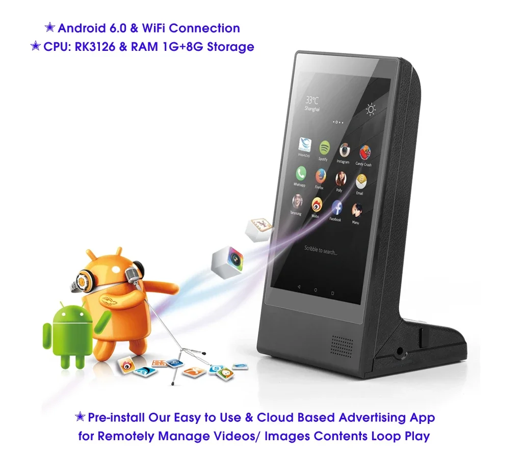 Новый дизайн FYD-898 RAM2G + 16G Android 8 1 удаленный Wi-Fi одиночный 8-дюймовый сенсорный экран