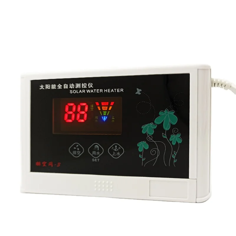 

Солнечный водонагреватель, вентиляционные отверстия, термостат, клапан, автоматический контроллер подачи воды, водопроводная труба, противозамерзающий инструмент