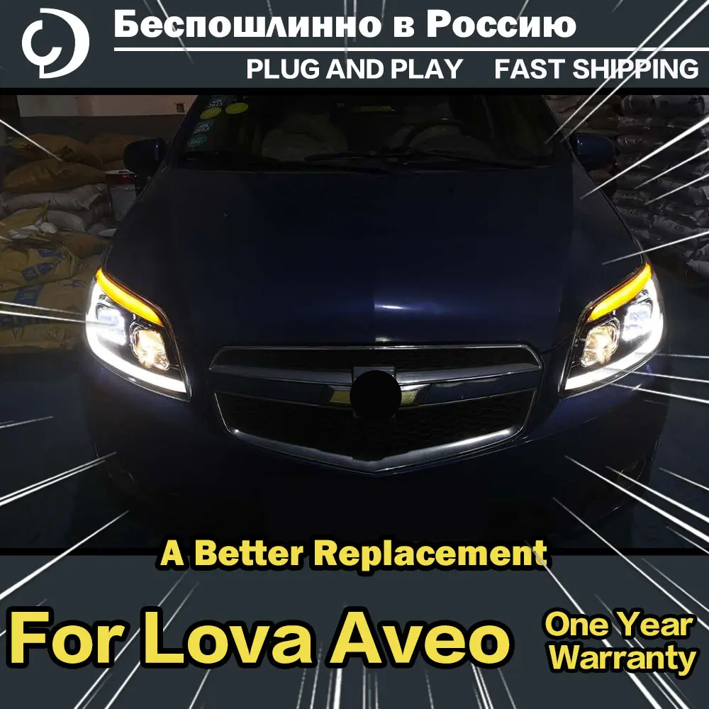 Стайлинг автомобиля AKD фары для Chevy Lova Aveo 2004-2018 светодиодный DRL головная лампа