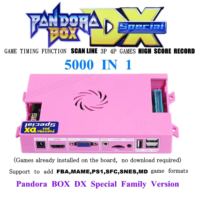 2022 New Pandora Box DX 5000 in 1 family version For Console have 3P 4P game Save game progress High score record 3D Tekken