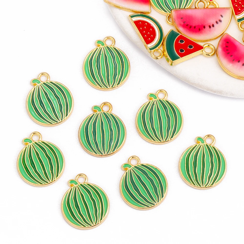 15 шт. забавные подвески из сплава с арбузом черникой и эмалью для сережек цепочка