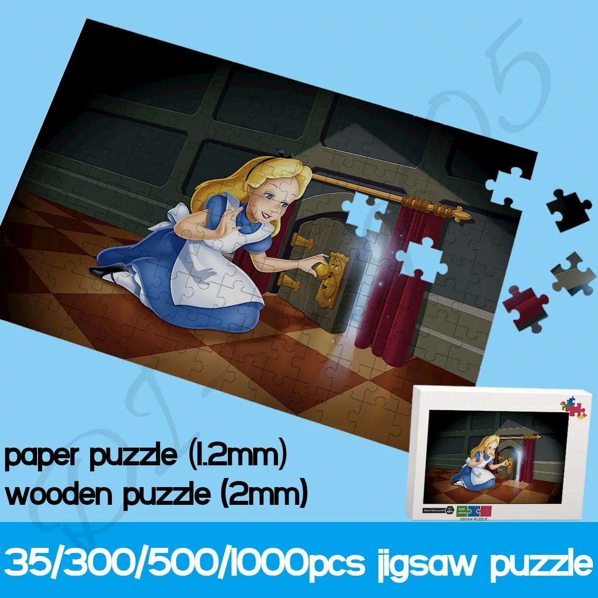 

Disney Jigsaw Puzzles for Kids Alice In Wonderland Cartoon Films 1000 Pieces Paper & Wooden Puzzles Educational Toys and Hobbies