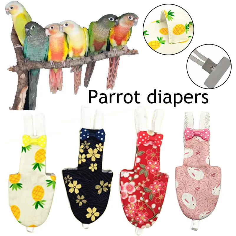

Parrot Pigeon Diaper Adjustable Pigeon Flight Suits Breathable Comfortable Bird Diapers Skin-friendly Bird Physiological Pants
