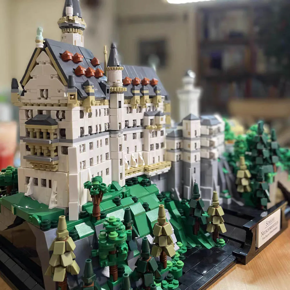 Городской уличный вид серии Neuschwanstein знаменитый замок здания