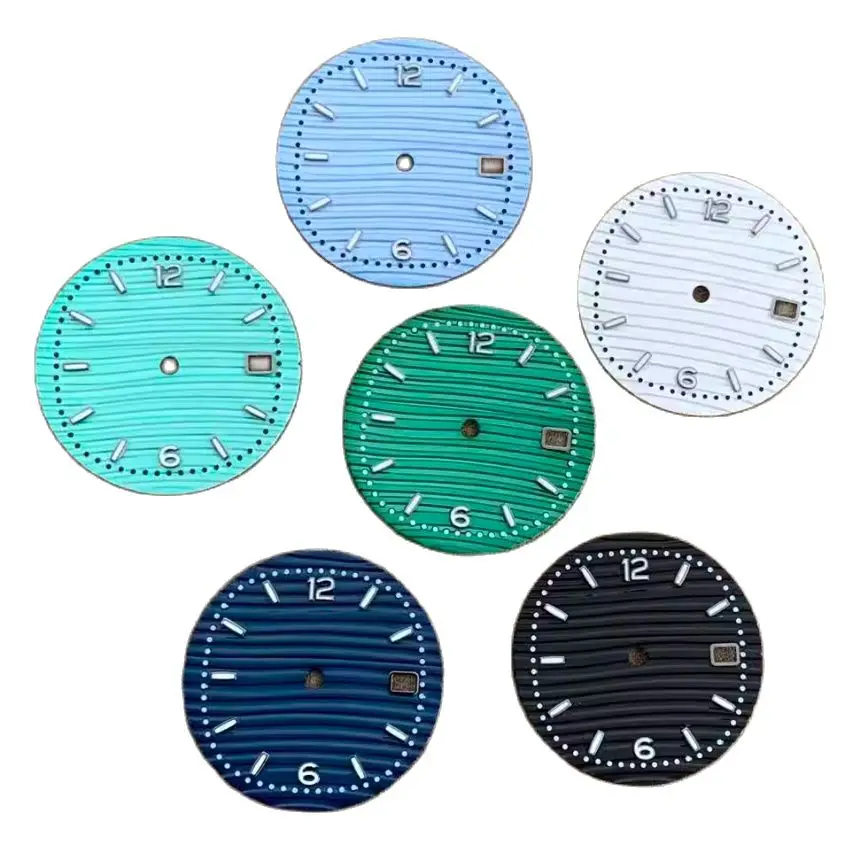 

30.5mm Watch Dial Gunmetal Dial Face Green Luminous Suitable for NH35/NH36 Automatic Movements Watch Accessories