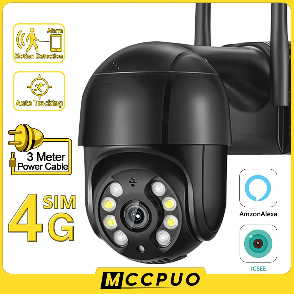 

IP-камера видеонаблюдения Mccpuo 4K 8 Мп, 4G, SIM, Wi-Fi