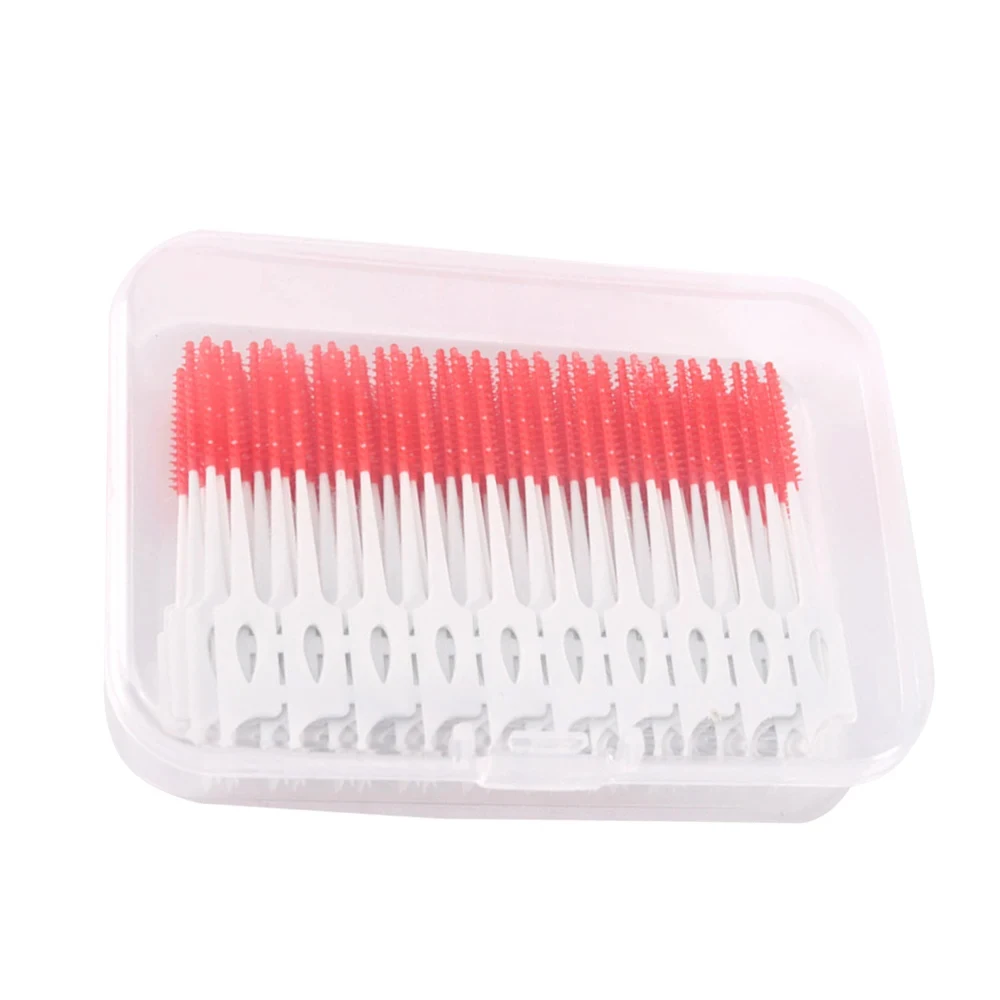 Мягкая силиконовая межзубная щетка 200 шт./кор. зубочистки с резьбой двуглавая