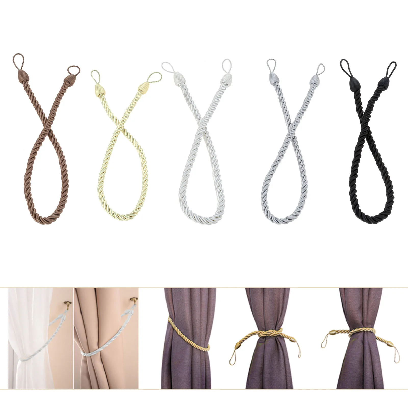 

Завязки для штор, золотистые зажимы для занавесок ручной работы, декоративные аксессуары для комнат, 2 шт.