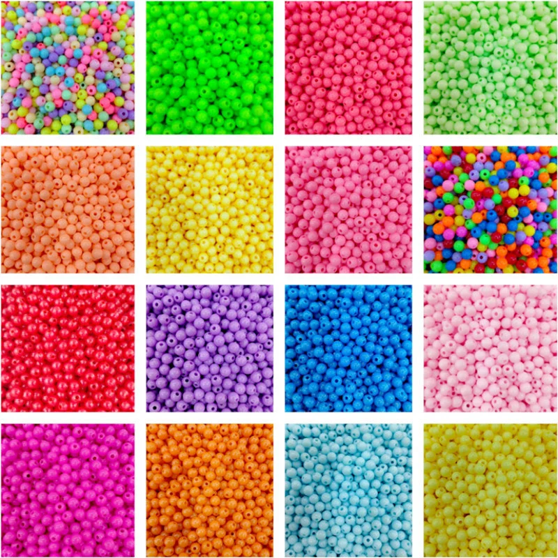 

6mm 8mm10mm Candy Color Acrylic Beads Straight Hole DIY Kids Jewelry Accessories
