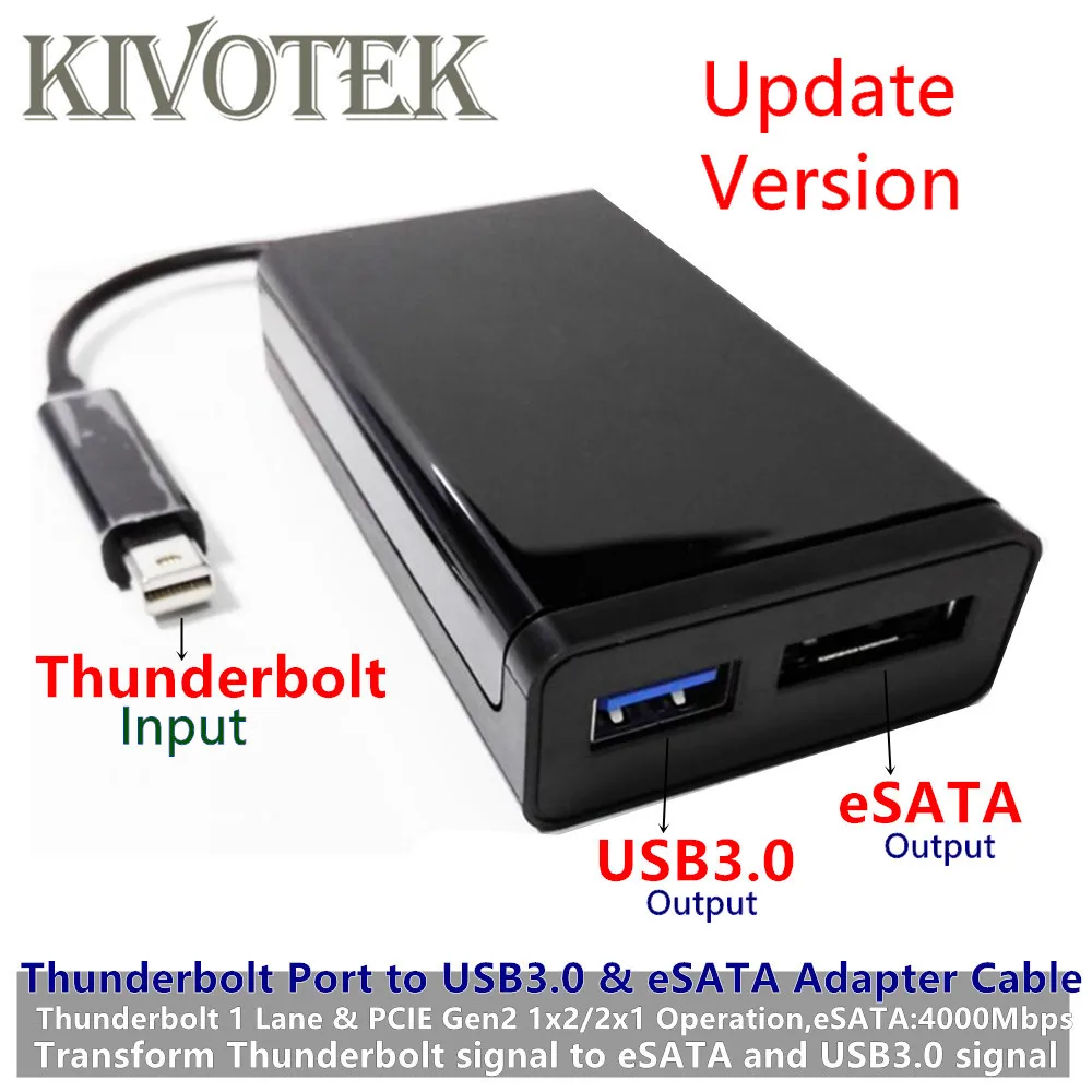 

New Thunderbolt2 to USB3.0+eSATAIII Adapter Cable TBT 20M Single Port Usb3.0A Female Connector Dongle For PC Computer Hard Disk