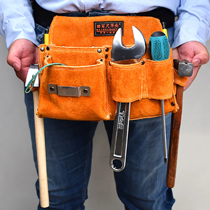 Кобура из воловьей кожи сумка-органайзер для инструментов электрика большая