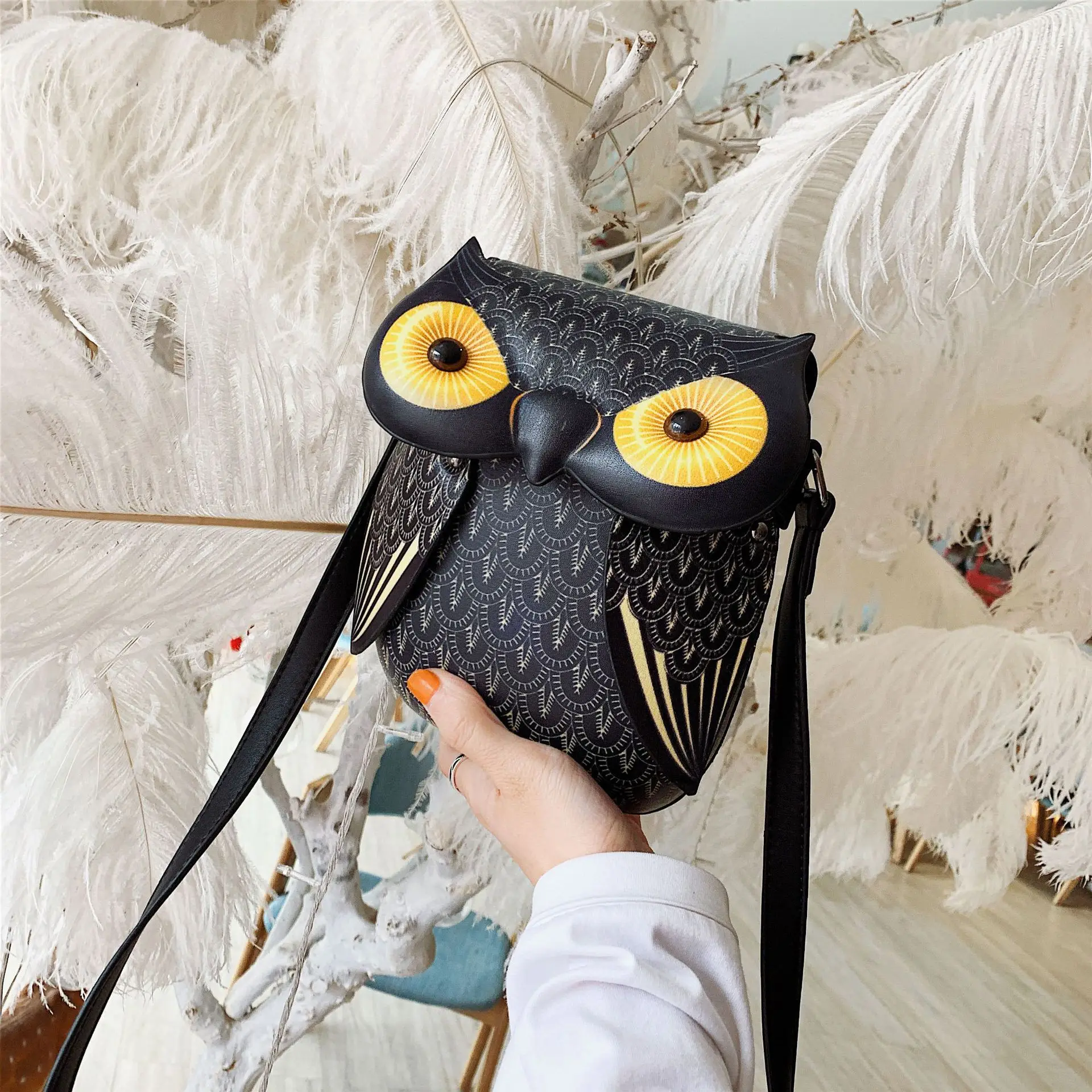 

Милая прошитая сумка с совой, женская новая трендовая индивидуальная модная повседневная универсальная сумка-мессенджер через плечо, 2022