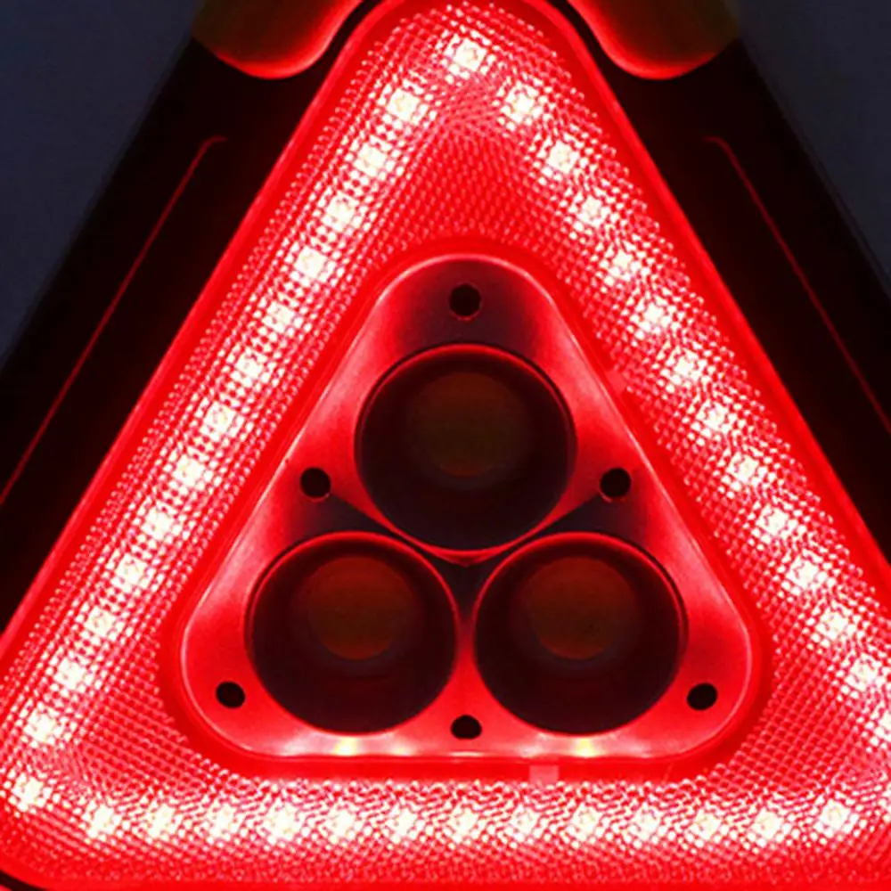 led light universal warning auto work outdoor phone usb solar rechargeable triangle shape emergency traffic free global shipping