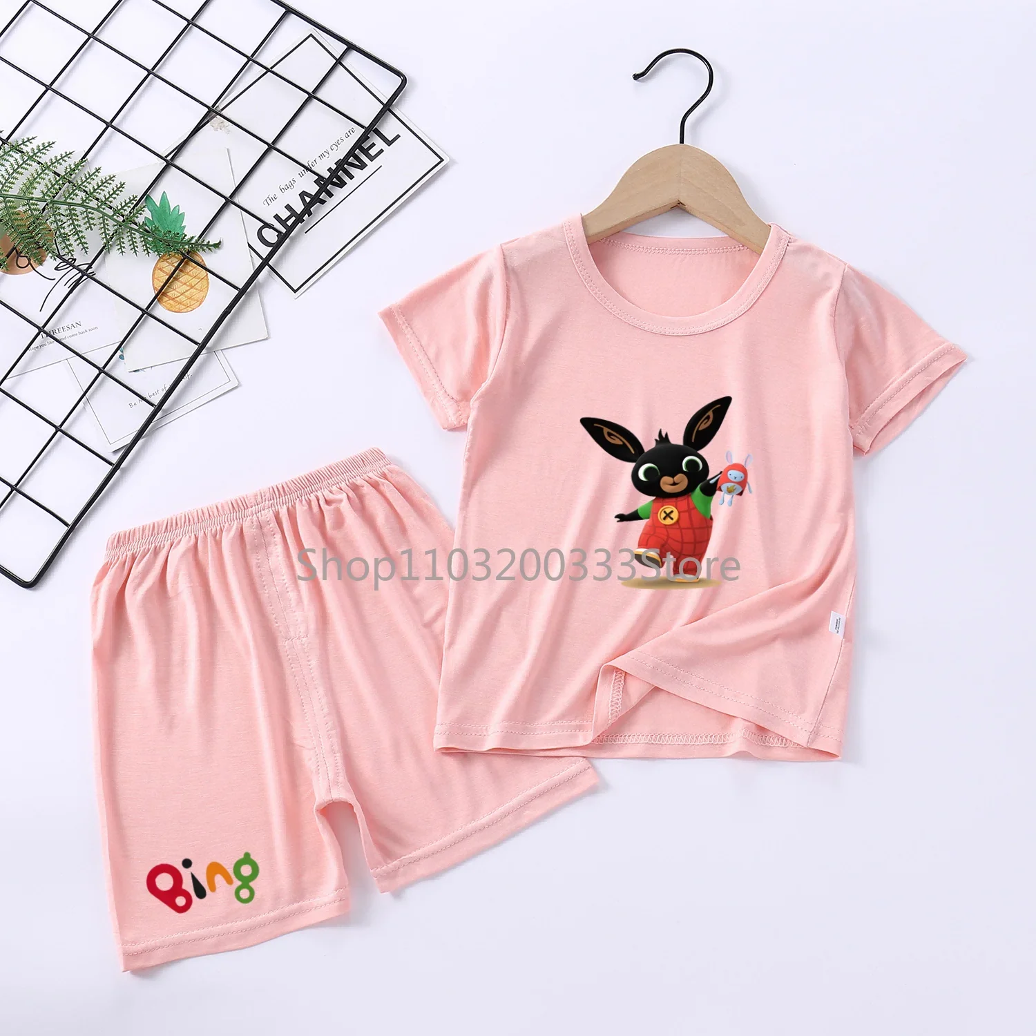Пижамный комплект Bing Rabbit из модала топа и шорт детская повседневная домашняя