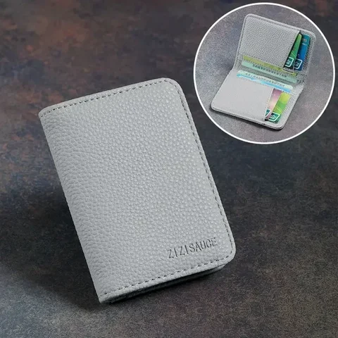 Ranura múltiple Case de cuero portátil de color sólido