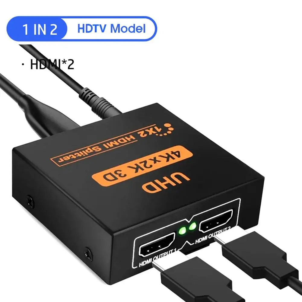 

4k x 2k Hd Hdmi-совместимый сплиттер 1 в 2 выхода Hdmi-совместимый сплиттер переключатель 1x2 для ТВ компьютерного монитора игровое оборудование