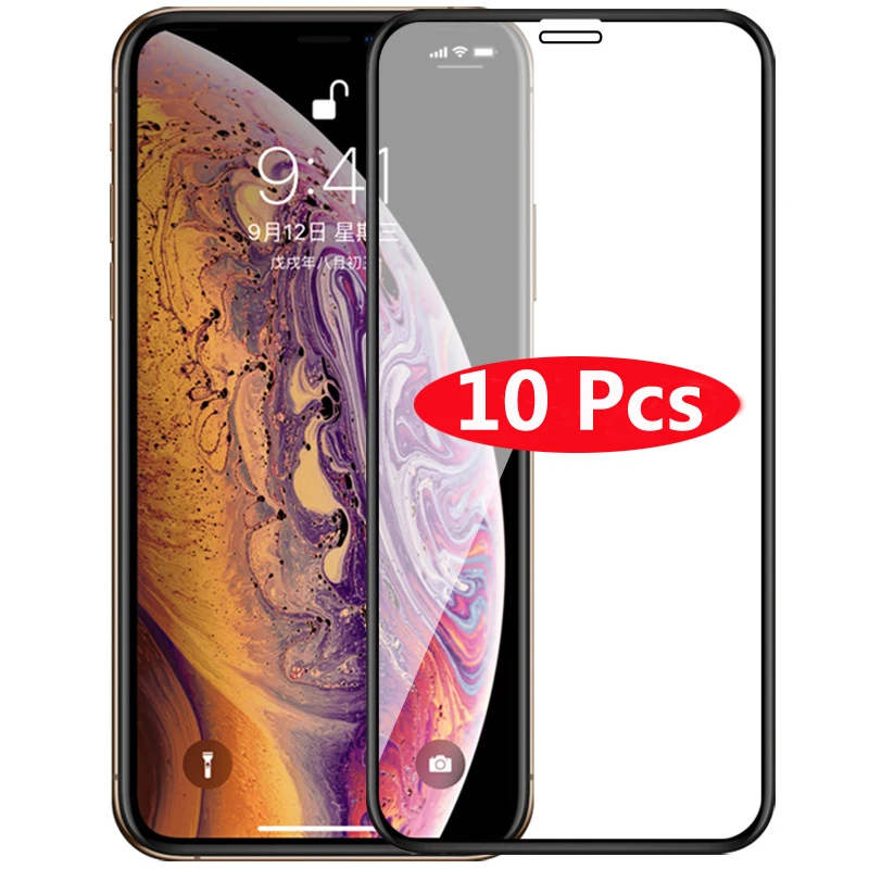 

10 шт. закаленное стекло для iPhone Xr Xs Max X 5 5S 6 6S Plus 7 8 Plus Защита экрана для iPhone 13 12 11 Pro Max 12 mini SE 2020