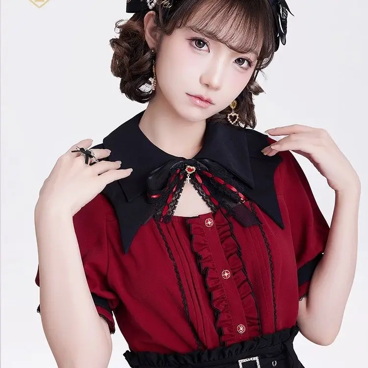 Женская кружевная блузка с вырезом летучая мышь однобортная Повседневная Милая