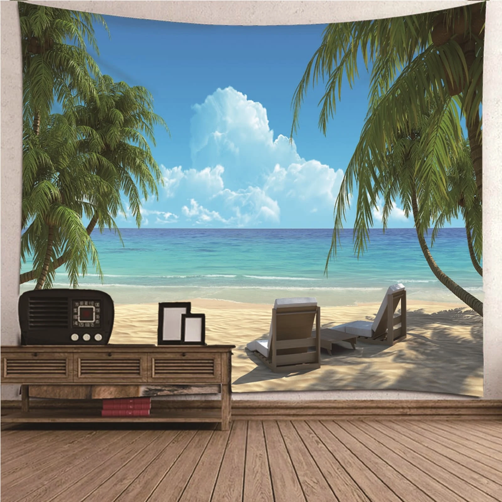 

Подростковый гобелен, настенное покрытие, английский природный пейзаж, пляжное кресло, Настенное подвесное одеяло, художественное декорат...
