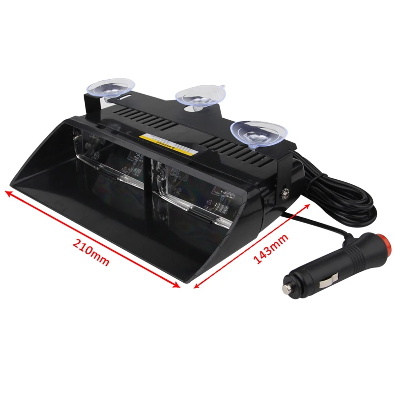 

12V 16 Bead LED Car Light Police Strobe Light Emergency Suction Cup Warning Light For Trailer With Cigarette Lighter 18 Model