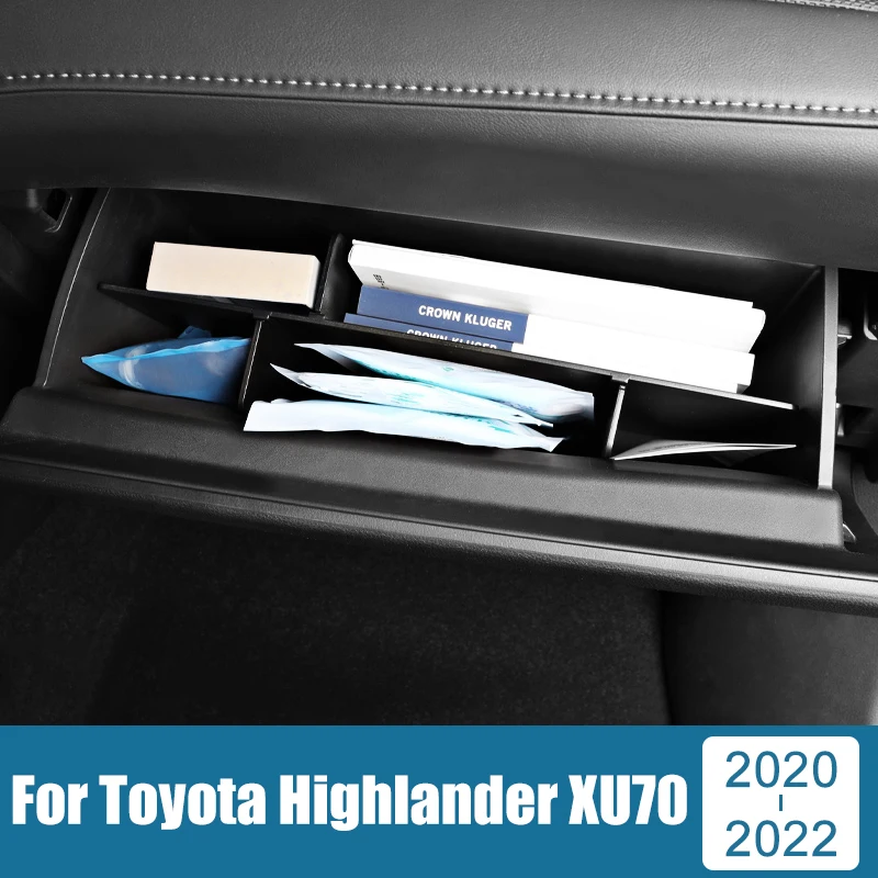 

Car Styling Accessories For Toyota Highlander XU70 Kluger 2020 2021 2022 ABS Plastic Co-Pilot Storage Box Interval Partition Box