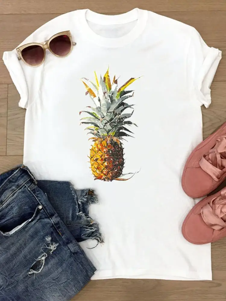 

Pineapple Trend 90s Style Women's Clothes T Clothing Short Sleeve Summer Female Graphic Tee Ladies Print Fashion T-shirts