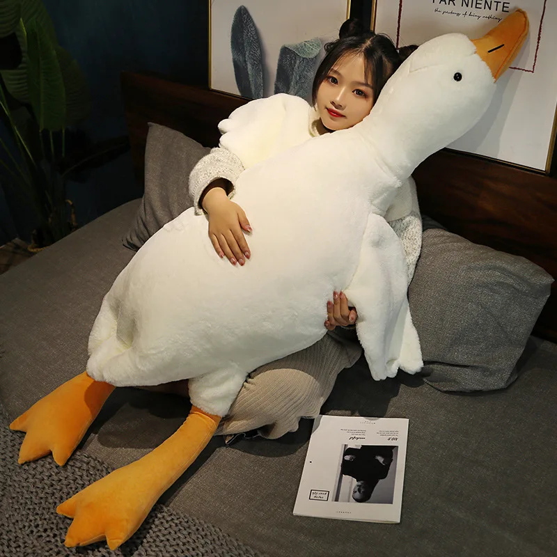 

50/90cm Giant Duck Plush Toys Fluffy Sleep Pillow Animal Baby Accompanying Stuffed Toys Swan Goose Soft Dolls Kids Girls Gift