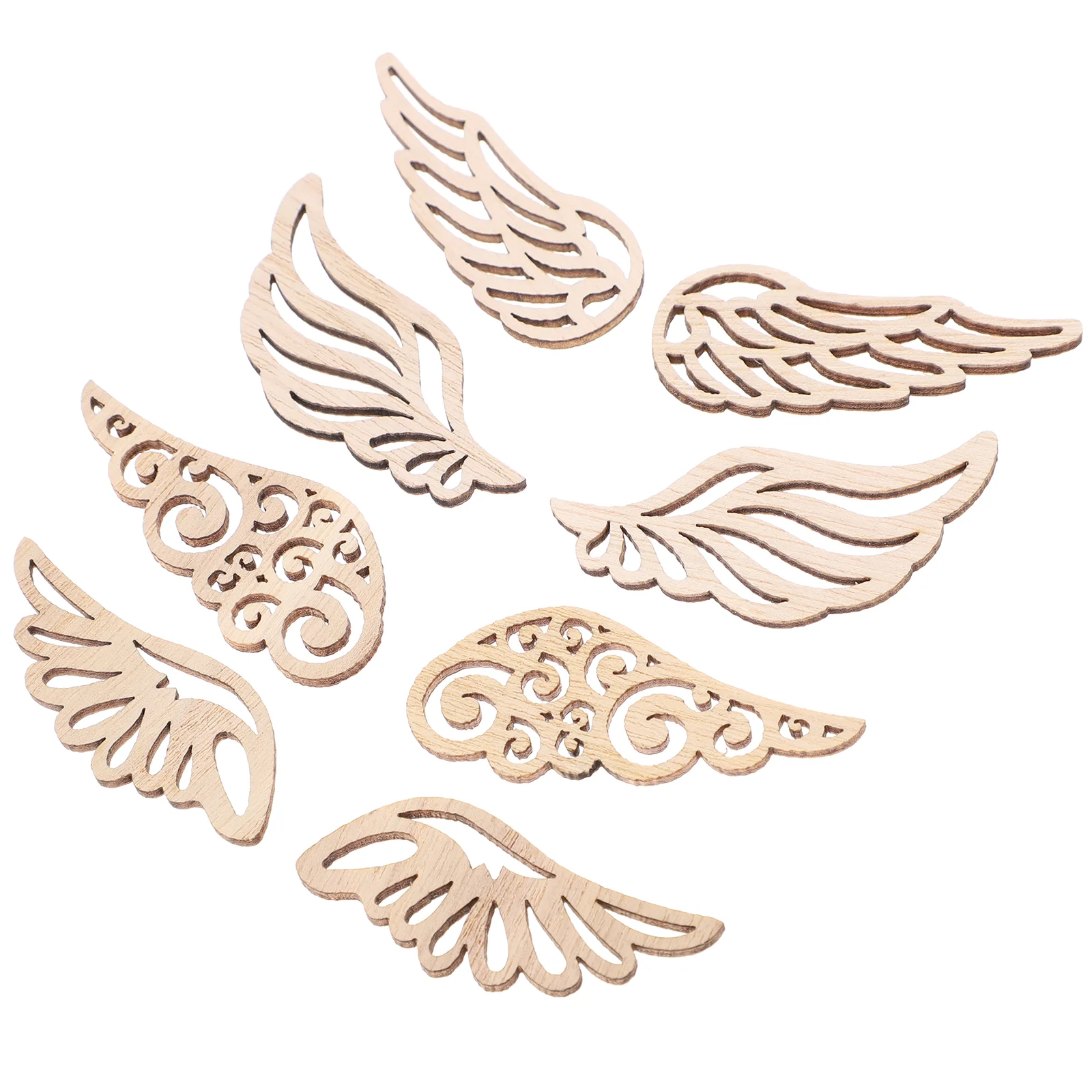 

Wood Wings Wooden Cutouts Unfinished Angels Wing Diy Embellishments Slices Chip Angel Ornament Shapes Cutout Craft Coloring