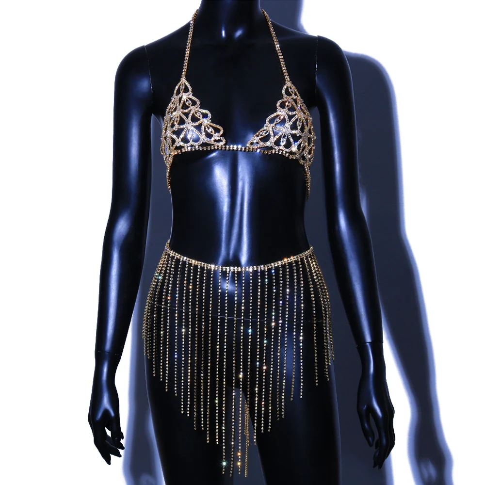 Женский комплект бикини с цепочкой в форме сердца