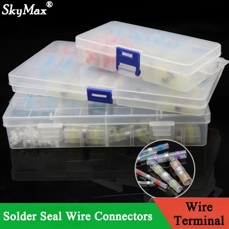 

50~500Pcs Boxed Solder Seal Wire Connectors 3:1 Heat Shrink Insulated Electrical Wire Terminals Butt Splice Connector Waterproof