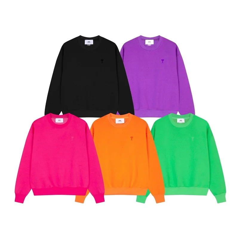 

Spring Autumn O Neck New Hoodies Men And Women love heart 2022 Fashion Casual Top Embroidered Pullover