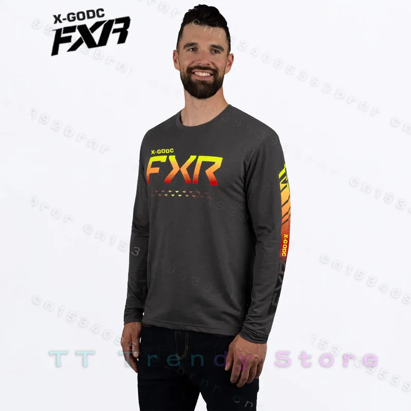 

2023 Men's Downhill Jersey X-GODC FXR Off-road Motorcycle Mountain Bike Cycling Jersey Quick-Drying Breathable Shirt