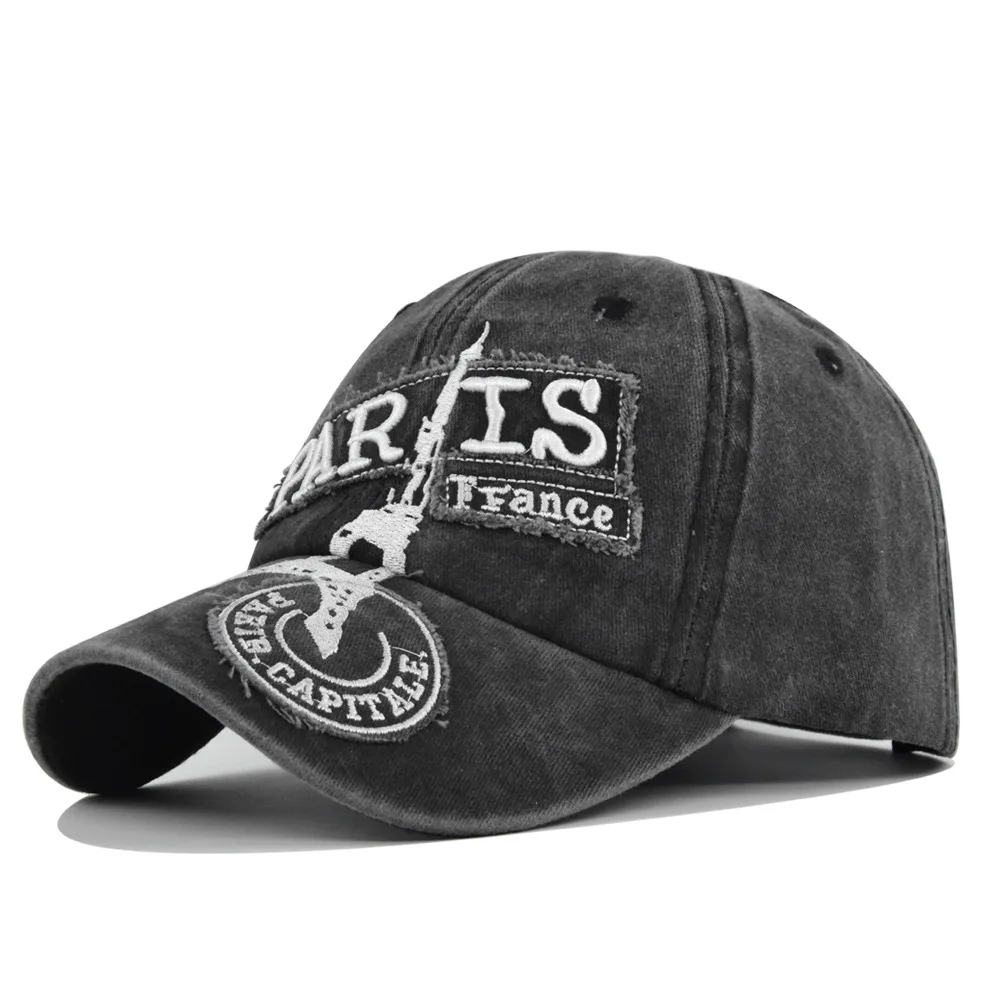 Кепка с вышивкой бейсболка регулируемой задней частью в Париже для мужчин и