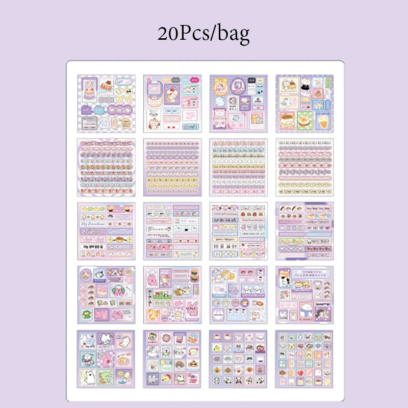 Бумага Mr., 20 листов/книга, милые мини-наклейки с рисунком животных из мультфильмов, канцелярские наклейки для украшения дневника скрапбукинга барбоскины мульти игры книга шалостей наклейки