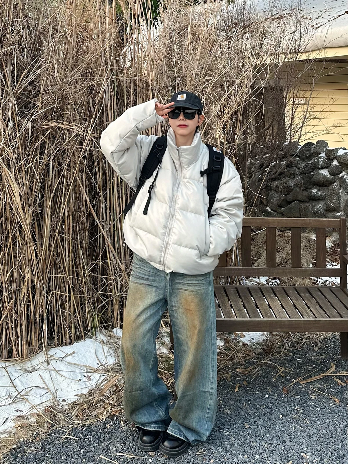 Xbro American Cleanfit Короткая теплая 24-летняя зимняя мужская и женская куртка на белом