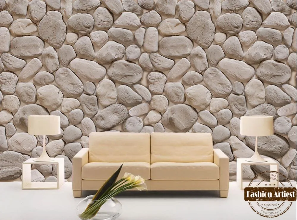 

Custom Modern Fashion 3d Wallpaper Mural Wild Natural Rock Stone Wall Tv Sofa Bedroom Living Room Cafe Restaurant Background