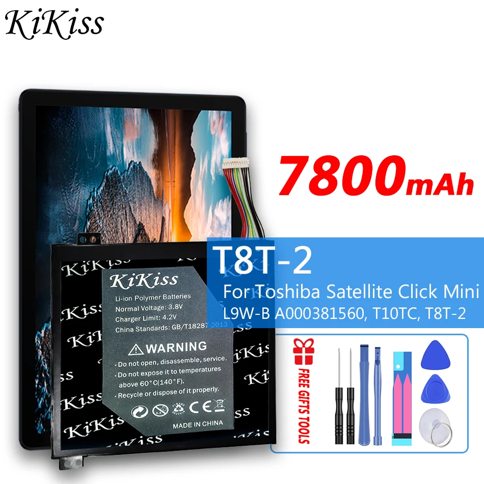 

KiKiss High Capacity 7800mAh T8T-2 Battery for Toshiba Satellite Click Mini L9W-B A000381560, T10TC, T8T-2 3.75V 20WH