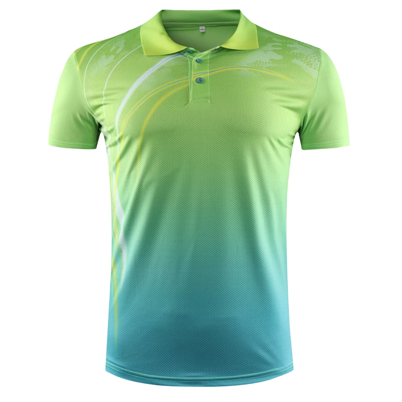 Badminton Tee Men Running Tranning Short Sleeve Summer New Sport Table Tennis Lapel Golf Shirt Breathable Custom 3D Print Top