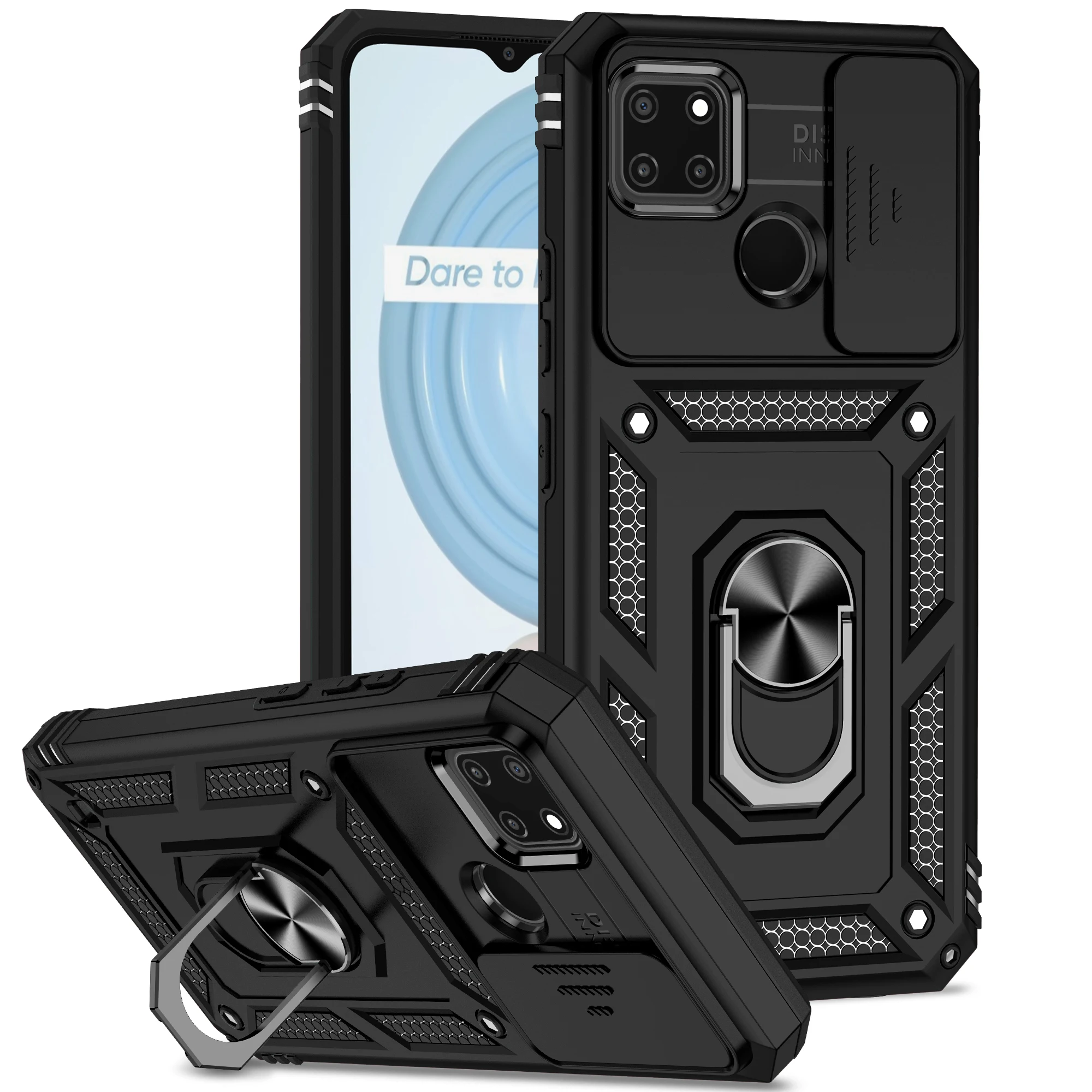 

Защитный противоударный чехол для телефона OPPO Realme C25Y C21Y C20 C20A C15 C12 C11 подставка с магнитным кольцом держатель Защитная крышка для камеры