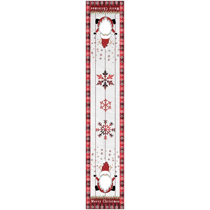 

New Christmas Table Flags Deer Santa Claus Snowflake Table Mat Holiday Atmosphere Decorative Tablecloth Cute Cartoon Gnome 2023