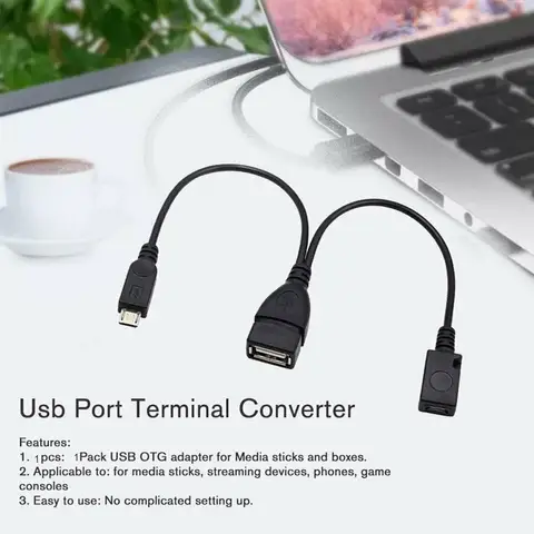 20 см 2 в 1 микро USB хост-сплиттер USB 2.0 порт терминал адаптер OTG кабель для пожарного ТВ 3 или 2-го поколения пожарная карта