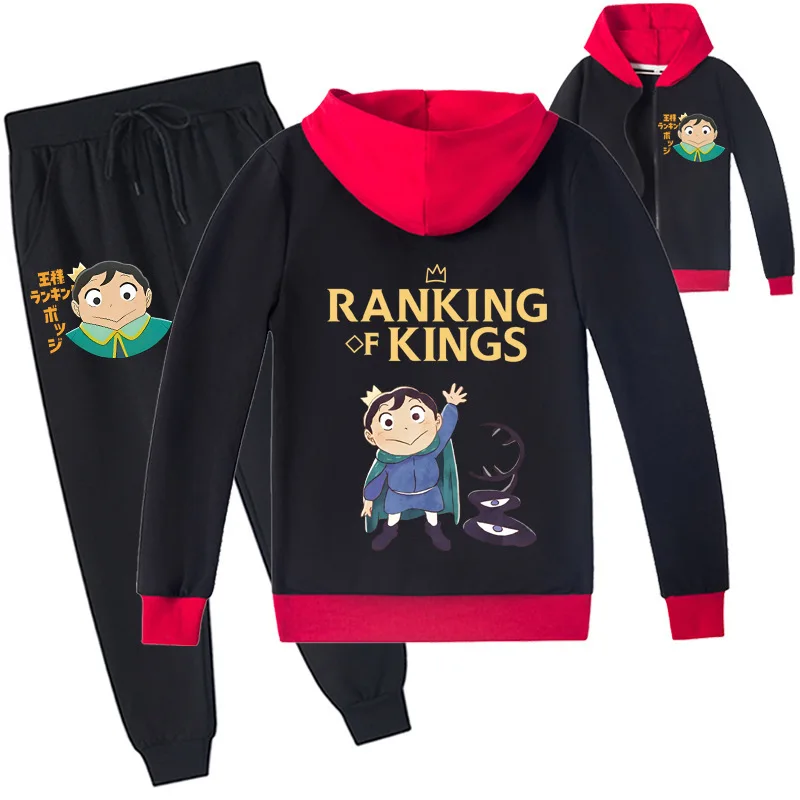 

Ranking of Kings Hoodie Kids Kawaii Ousama Ranking Clothes Boys Hooded Zipper Jacket+Sweatpants 2pcs Sets Toddler Girls Outfits