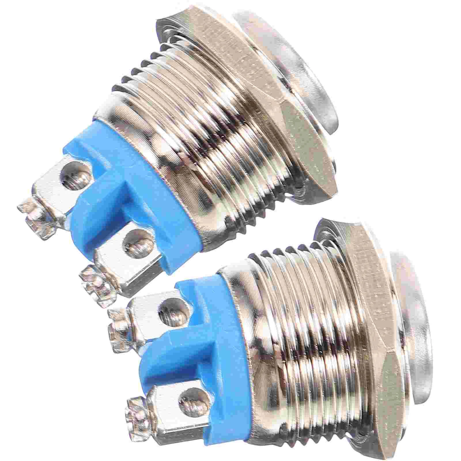 

2 Pcs Door Bell Button Round Chime Doorbell Part Water Proof Ringer Home Metal Accessory