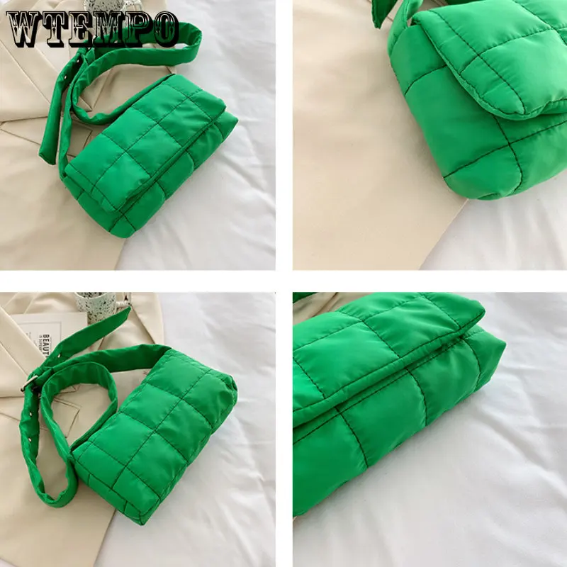 Fashion Space Pad Cotton Women Shoulder Bags Winter Nylon Padded Quilted Shopper Bags Female Casual Crossbody Bags Handbags New
