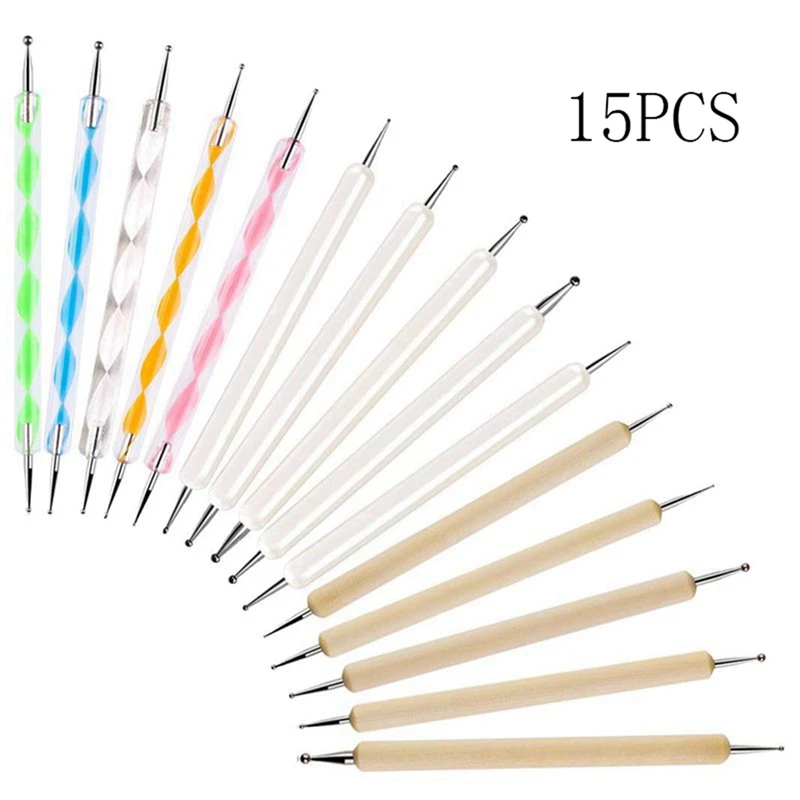 15 шт./компл. УФ-гель для рисования ногтей точечная ручка акриловая Стразы