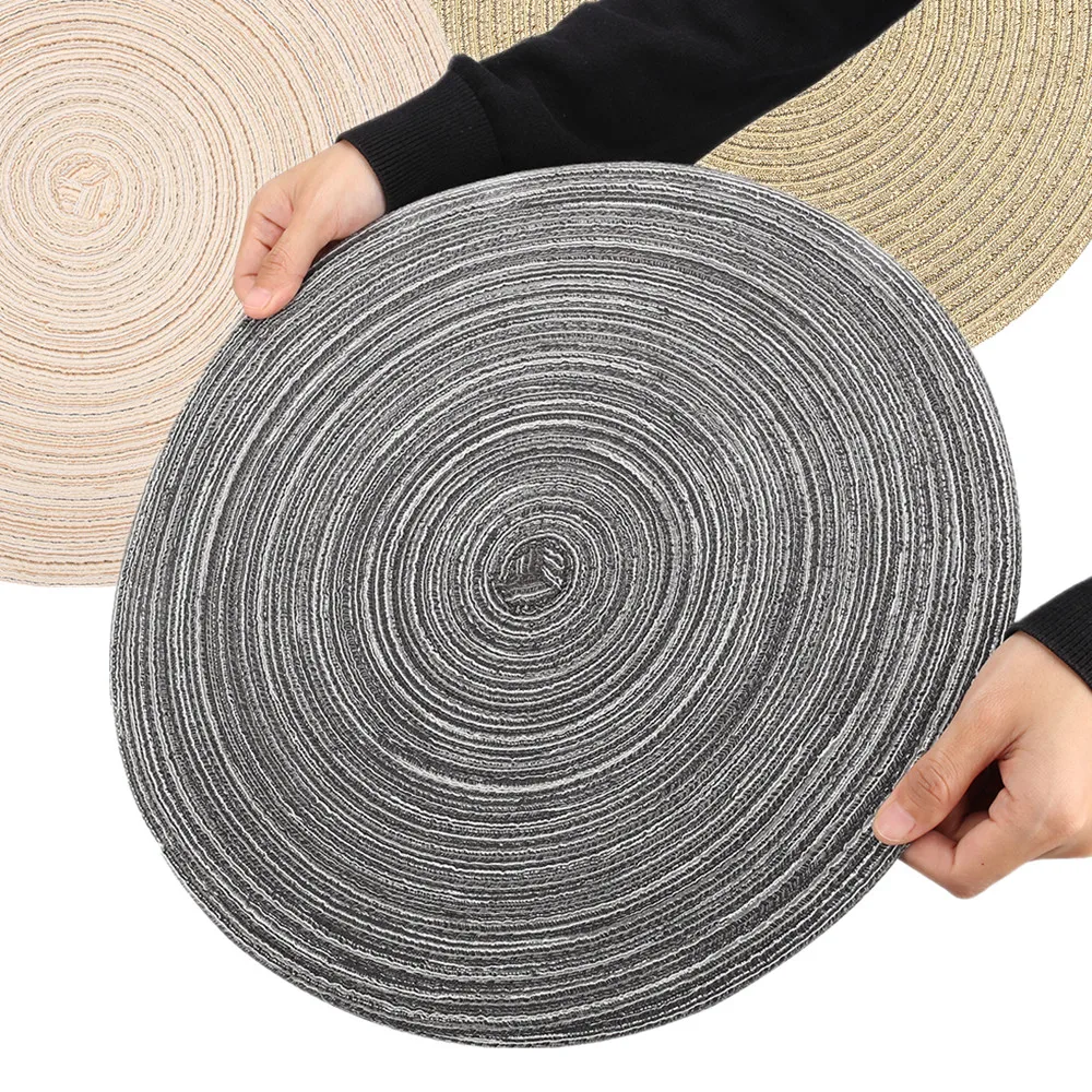 6 шт./компл. круглые плетеные салфетки моющиеся для кухонного стола дома свадьбы