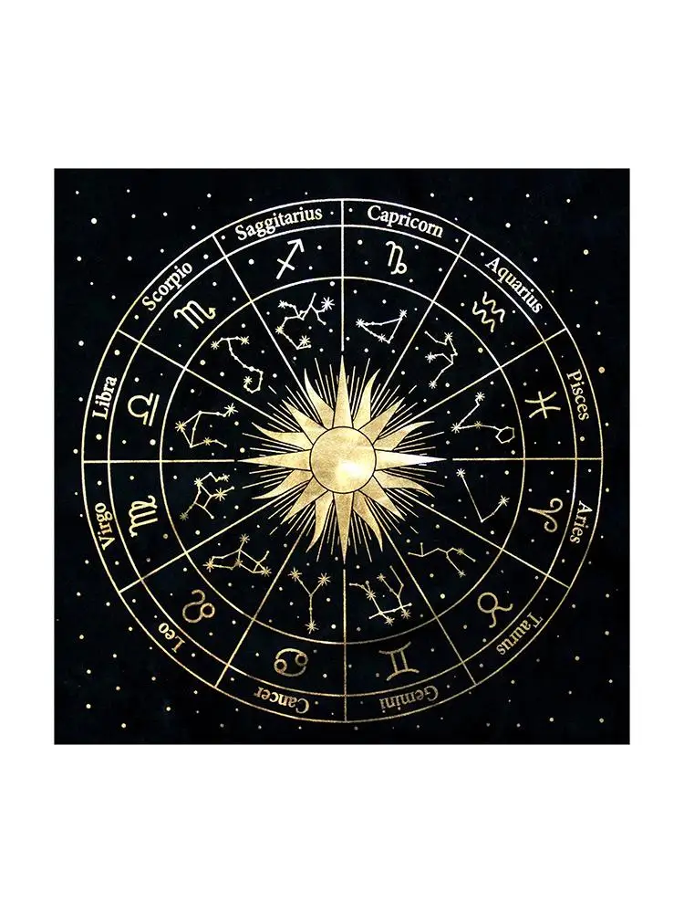 

Altar Tarot Tablecloth, Black Tablecloth Square Celestial Deck Cloth, Deerskin Velvet Tablecloth, Wi