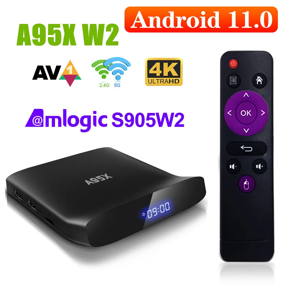 

ТВ-приставка A95X W2, Android 11, Amlogic S905W2, 4 + 32/64 ГБ