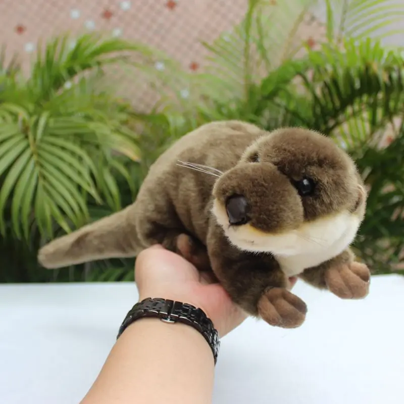 Реалистичная Коричневая Выдра Мягкая Наполненная Дикая Плюшевая Игрушка Эмуляционная Кукла Kid Девочка Мальчик День Рождения Рождественский Подарок 1шт.